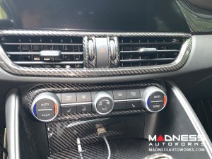 Alfa Romeo Giulia Interior Center Dash Air Vent Trim - Carbon Fiber - RHD - Italian Theme - Pre '20